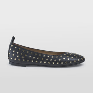 PROSPERINE DONNA BALLERINA BALLERINA PELLE NERO BORCHIE 36, 37-2, 37, 38-2, 39, 40-2, 41-2 immagine n. 1/5