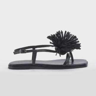 VIC MATIE' DONNA CALZATURE SANDALO INFRADITO PELLE NERO FIORE 36, 37-2, 38-2, 38, 39, 40-2, 41-2 immagine n. 1/5