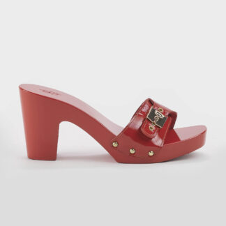 SCHOLL DONNA CALZATURE ZOCCOLO VERNICE ROSSO 36, 37-2, 38-2, 39, 40-2 immagine n. 1/5