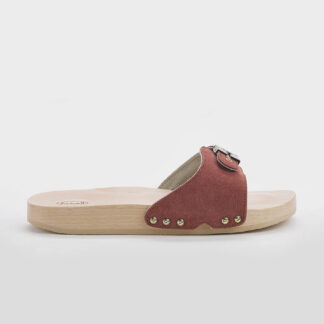 SCHOLL DONNA CALZATURE ZOCCOLO CAMOSCIO MATTONE 36, 37-2, 38-2, 39, 40-2, 41-2 immagine n. 1/5