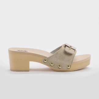 SCHOLL DONNA CALZATURE ZOCCOLO CAMOSCIO SABBIA 36, 37-2, 38-2, 39, 40-2, 41-2 immagine n. 1/5