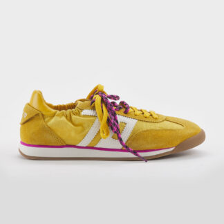 BACK 70 DONNA Donna SNEAKERS ARRICCIATA CAMOSCIO GIALLO 36, 37-2, 38-2, 39, 40-2, 41-2 immagine n. 1/5