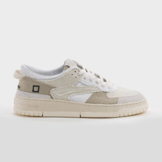 D.A.T.E UOMO CALZATURE SNEAKERS TORNEO CANVAS BIANCO NOCCIOLA 40-2, 43, 44-2, 45, 46 immagine n. 1/5