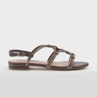 BIBI LOU DONNA CALZATURE SANDALO PELLE MARRONE SWAROVSKY 36, 37-2, 38-2, 39, 40-2, 41-2 immagine n. 1/4