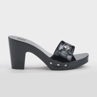 SCHOLL DONNA CALZATURE ZOCCOLO VERNICE NERO 36, 38-2, 39, 40-2, 41-2 immagine n. 1/5