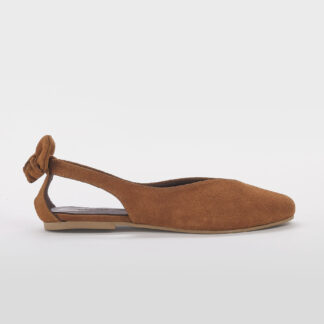 LE(S)CHICHES DONNA BALLERINA BALLERINA CAMOSCIO CUOIO FIOCCO 40-2 immagine n. 1/5