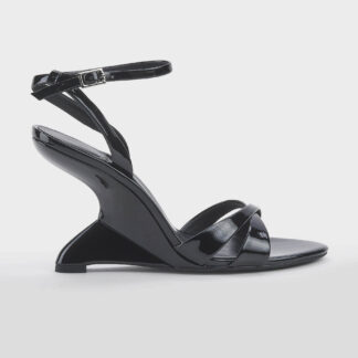 JEFFREY CAMPBELL DONNA Donna SANDALO INCROCI VERNICE NERO 36, 37-2, 38-2, 39 immagine n. 1/5