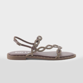 BIBI LOU DONNA CALZATURE SANDALO PELLE MARRONE SWAROVSKY 36, 37-2, 38-2, 39, 40-2, 41-2 immagine n. 1/5