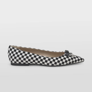 N° 21 DONNA BALLERINA BALLERINA PELLE BIANCO NERO ZIP 37-2, 38-2, 40-2, 41-2 immagine n. 1/5