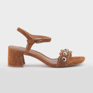 BIBI LOU DONNA CALZATURE SANDALO CAMOSCIO CUOIO BORCHIE 36, 37-2, 38-2, 39, 40-2, 41-2 immagine n. 1/5