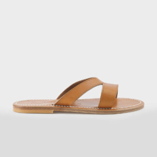K.JACQUES DONNA CALZATURE CIABATTA FASCE PELLE CUOIO 36, 37-2, 38-2, 39, 40-2, 41-2 immagine n. 1/5