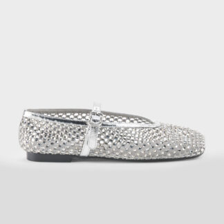 LOAFER DONNA BALLERINA BALLERINA RETE ARGENTO SWAROVSKY 36, 38-2, 39, 40-2, 41-2 immagine n. 1/5