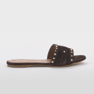 VIA ROMA 15 DONNA CALZATURE CIABATTA FASCIA CAMOSCIO MORO 37-2, 38-2, 38, 39, 40-2, 41-2 immagine n. 1/5