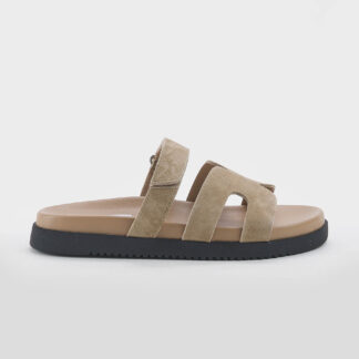 STEVE MADDEN DONNA CALZATURE CIABATTA STRAPPO CAMOSCIO TAUPE 35-2, 36, 37-2, 37, 38-2, 38, 39, 40-2, 41-2 immagine n. 1/5
