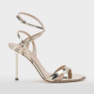 NINALILOU DONNA CALZATURE SANDALO IN PELLE SPECCHIATA PLATINO 36, 37-2, 38-2, 39, 40-2 immagine n. 1/5