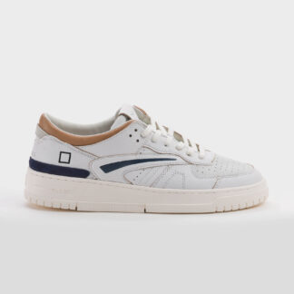 D.A.T.E UOMO CALZATURE SNEAKERS TORNEO BIANCO CUOIO BLU 40-2, 41-2, 42, 43, 44-2, 45 immagine n. 1/5