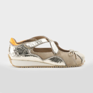 LOAFER DONNA BALLERINA BALLERINA STRAPPI PELLE ORO 36, 40-2, 41-2 immagine n. 1/3