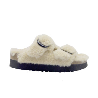 BIRKENSTOCK DONNA CALZATURE CIABATTA ARIZONA BIG BUCKLE TEDDY AVORIO 38-2 immagine n. 1/4
