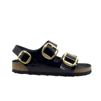 BIRKENSTOCK DONNA CALZATURE SANDAOLO MILANO PELLE SHINE BLACK 36, 37-2, 38-2, 39, 40-2, 41-2 immagine n. 1/4