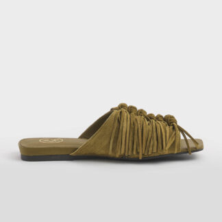 ASH DONNA CALZATURE CIABATTA NODI CAMOSCIO MILITARE 37-2, 38-2, 39, 40-2, 41-2 immagine n. 1/4