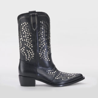 ELENA IACHI DONNA CALZATURE TEXANO PELLE NERO 36, 37-2, 38-2, 38, 39, 40-2 immagine n. 1/5