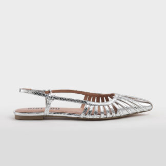 BIBI LOU DONNA CALZATURE SLING BACK MIGNON PELLE ARGENTO 36, 37-2, 38-2, 39, 40-2 immagine n. 1/5