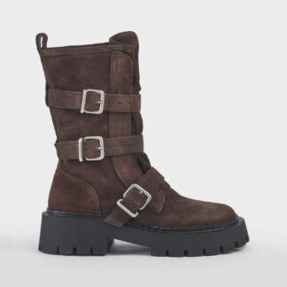 VIC MATIE' DONNA CALZATURE ANFIBIO FIBBIE CAMOSCIO MARRONE 36, 37-2, 38-2, 39, 40-2 immagine n. 1/5
