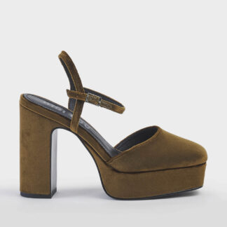 BIBI LOU DONNA CALZATURE SANDALO ZEPPA VELLUTO OCRA 36, 37-2, 38-2, 39 immagine n. 1/5