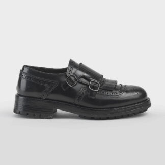 PAWELK'S DONNA CALZATURE DOUBLE MONK STRAP PELLE MORO 36, 37-2, 38-2, 39, 40-2, 41-2 immagine n. 1/5