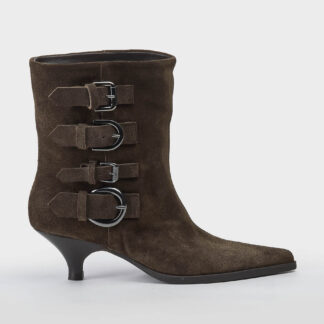 ELENA IACHI DONNA CALZATURE STIVALETTO CAMOSCIO GUFO FIBBIE 36, 37-2, 38-2, 38, 39, 40-2 immagine n. 1/5