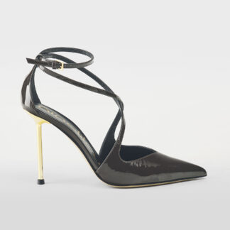 NINALILOU DONNA CALZATURE SLING BACK VERNICE EBANO 36, 37-2, 37, 38-2, 38, 40-2, 39 immagine n. 1/5