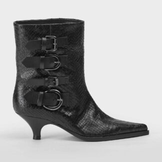 ELENA IACHI DONNA CALZATURE STIVALETTO PELLE NERO FIBBIE 36, 37-2, 38-2, 38, 39, 40-2 immagine n. 1/5