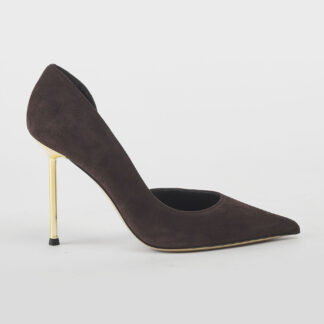 NINALILOU DONNA CALZATURE DECOLTE' SPEZZATA CAMOSCIO EBANO 36, 37-2, 37, 38-2, 38, 39, 40-2 immagine n. 1/5