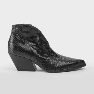 ELENA IACHI DONNA CALZATURE TEXANO PELLE EBANO STAMPA PITONE 36, 37-2, 38, 40-2 immagine n. 1/5