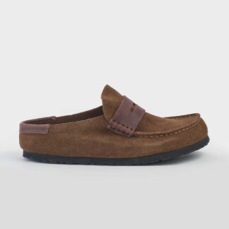 BIRKENSTOCK DONNA CALZATURE SABOT NAPLES SUEDE DARK TEA 36, 37-2, 38-2, 39, 40-2, 41-2, 42, 43, 44-2, 45 immagine n. 1/5