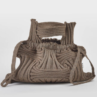 PLEATS DONNA BORSA BIG BOW BAG  GLITTER CAMEL un immagine n. 1/5