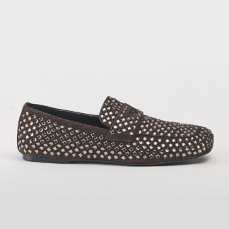 STRATEGIA DONNA CALZATURE MOCASSINO CAMOSCIO MORO CRISTALLI 36, 37-2, 38-2, 39, 40-2 immagine n. 1/5